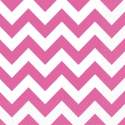 20 Napkins Bright Pink Chevron