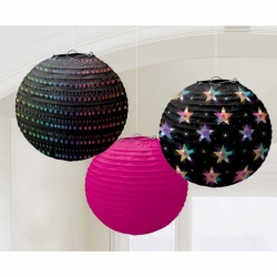 Round Paper Lanterns Disco Fever 70's 