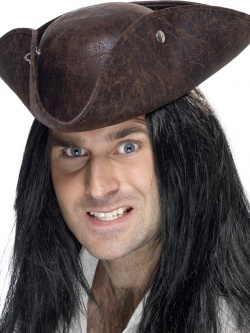 Pirate Tricorn Hat Brown