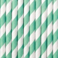 Striped Paper Straws - Tiffany Blue