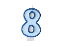 Birthday candle Number 8 - Blue