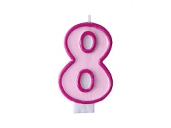 Birthday candle Number 8 - Pink