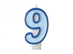 Birthday candle Number 9 - Blue