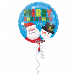 Santa & Snowman Christmas Foil Balloon