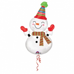 Smiley Snowman Foil Balloon