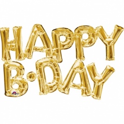 "Happy B-DAY" Gold Foil Balloon