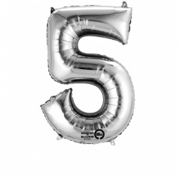 Number "5" Silver Foil Balloon