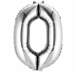 Number "0" Silver Foil Balloon