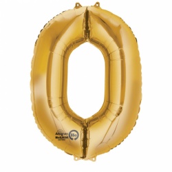 Number "0" Gold Foil Balloon