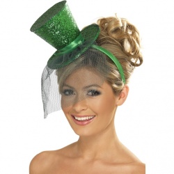 Fever Mini Top Hat on Headband - Green