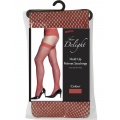Hold Up Fishnet Stockings with Lace Red 
